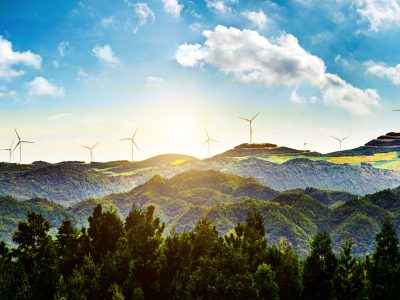 wind turbines in Oiz eolic park. Basque Country